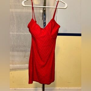 NWOT No Boundaries Large Red Lace Adjustable Straps Short Mini Bodycon Dress